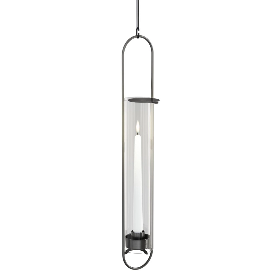 höfats OVAL CANDLE 55 Windlicht - schwarz - Höhe 55 cm - 11x11 cm