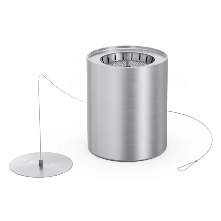 höfats SPIN 1200 Bio-Burner mit Eco-Ring und Löschdeckel - silberfarben - 10.5x8.7x8.7 cm