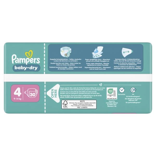 Pampers Baby Dry Gr. 4, 9kg-14kg