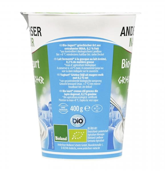 Andechser Natur Bio Joghurt griechischer Art 0,2%