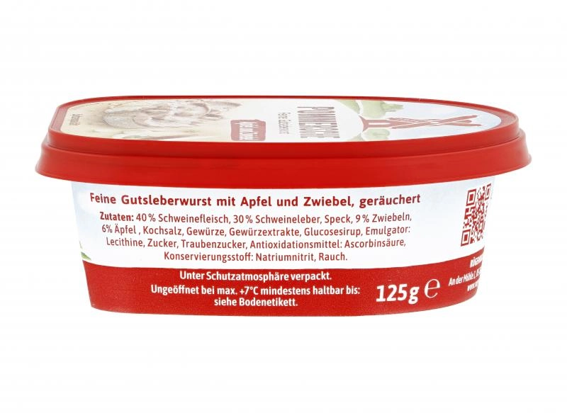 Rügenwalder Mühle Pommersche Feine Gutsleberwurst Apfel und Zwiebel