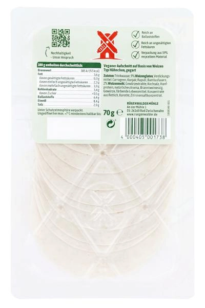 Rügenwalder Mühle Veganer Hauchschnitt Klassisch - Type Hähnchen