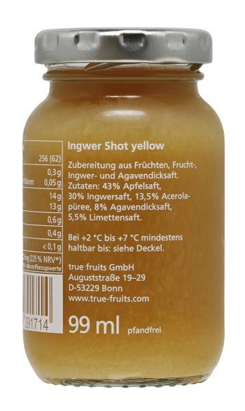 True fruits Ingwer Shot yellow