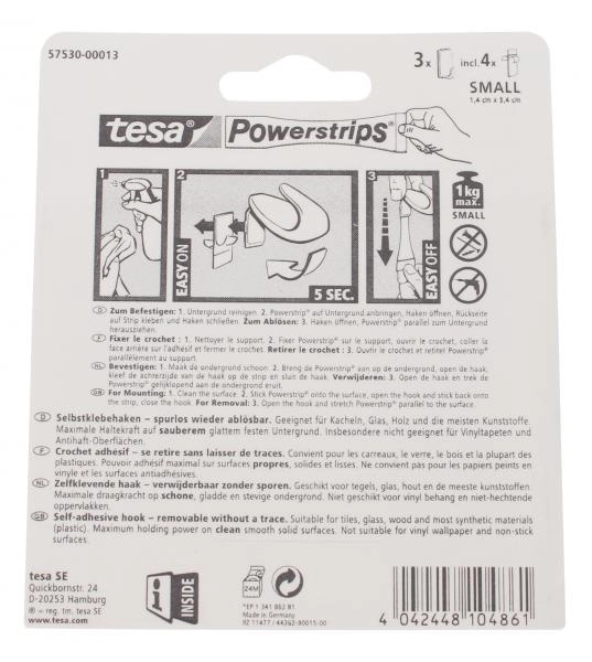 Tesa Powerstrips Selbstklebehaken small weiß