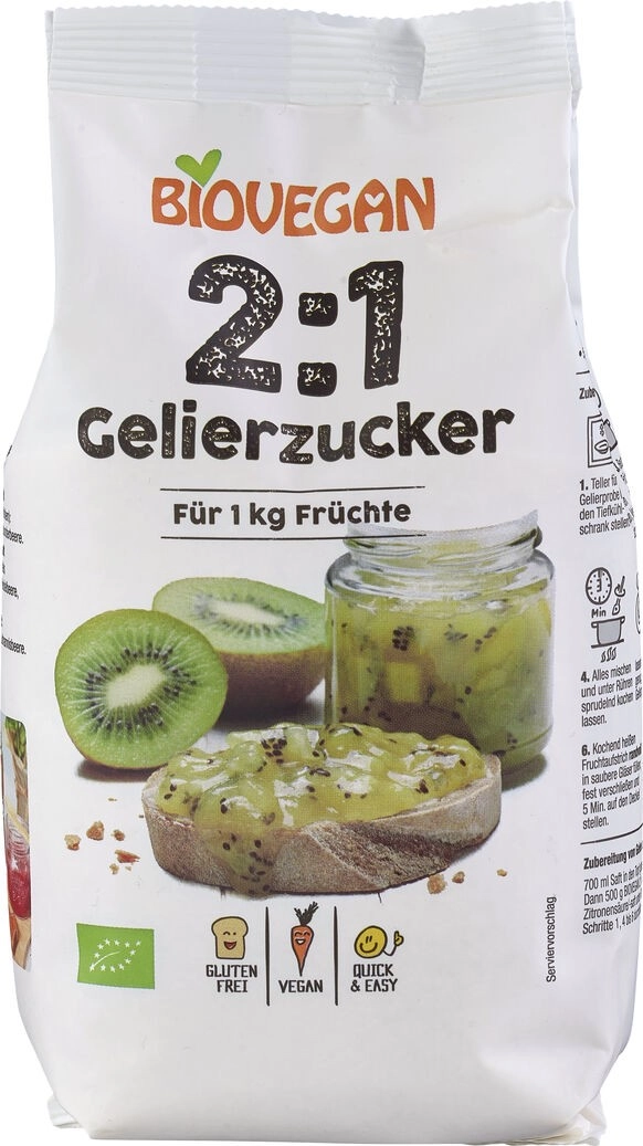 Biovegan Gelierzucker 2:1, 500 gr Packung