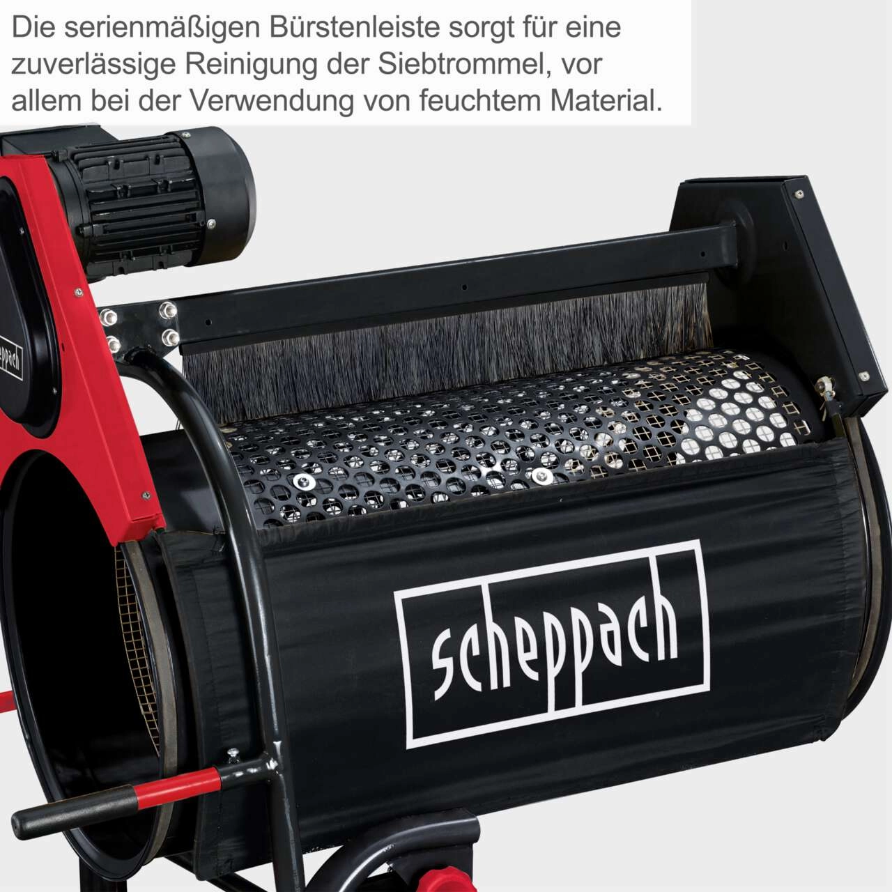 Rollsieb RS350 Scheppach - 230V | Siebtrommel 800mm / Ø-400mm | neigbare Trommel | inkl. Siebeinsatz