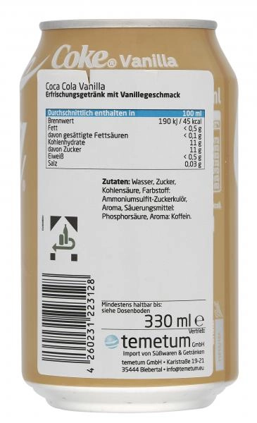 Coca-Cola Vanilla (Einweg)