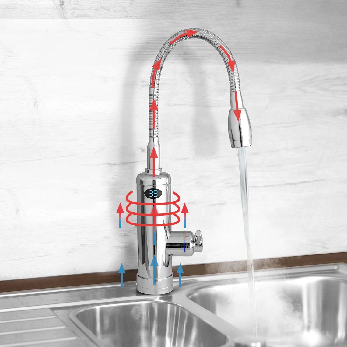 Aquadon SmartHeater Flex-Head Wasserhahn mit integriertem Durchlauferhitzer