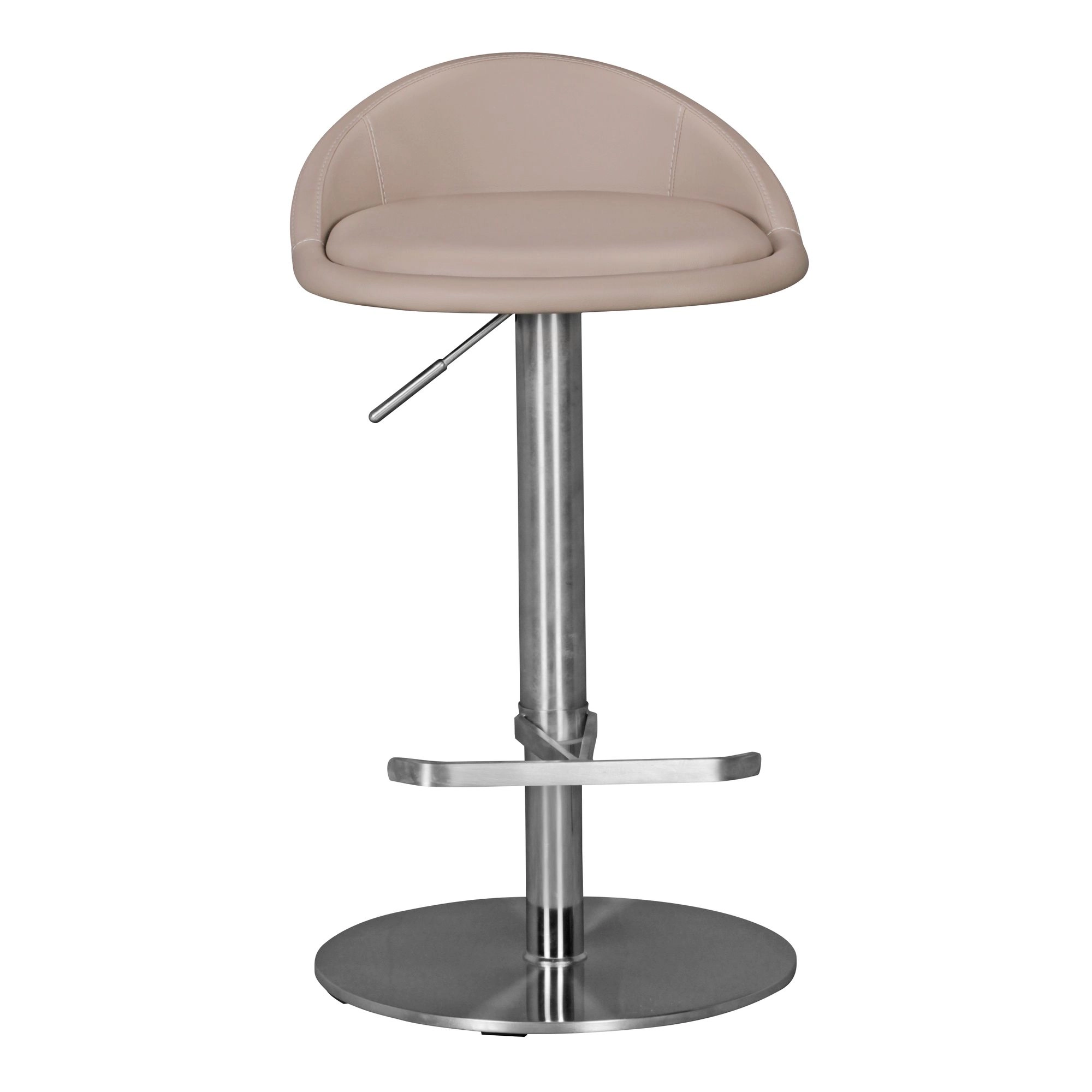 FineBuy Barhocker Edelstahl höhenverstellbare Sitzhöhe 54-79 cm, Design Barstuhl mit Rückenlehne, Bistrohocker Barsitz Gepolstert, Thekenhocker 360° Drehbar, Tresenstuhl Modern