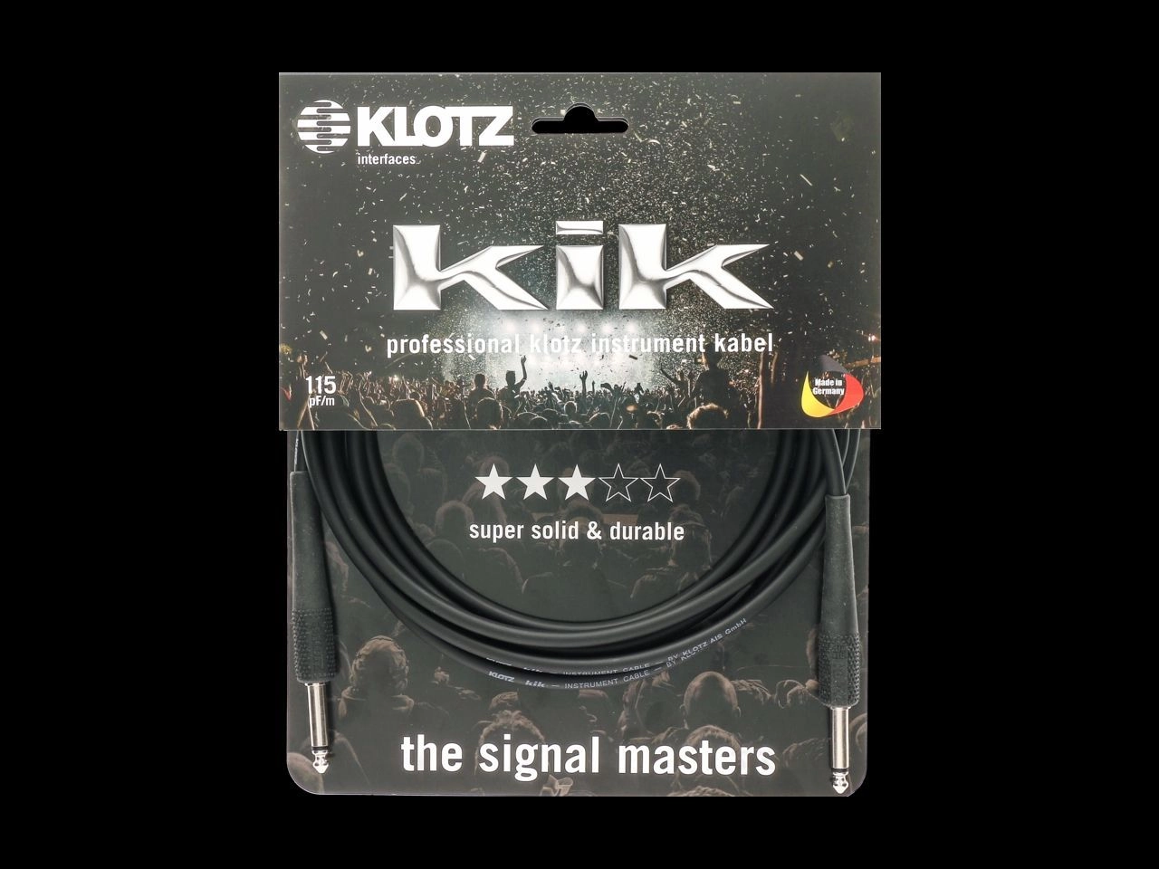 Klotz Gitarrenkabel Basic Standard 3m, 6,3mm Klinke/Klinke KIK3.0PPSW