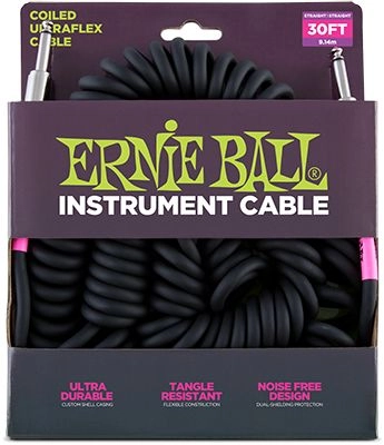 Ernie Ball EB6044 Spiral-Instrumentenkabel 9,14m Klinke/Klinke 6,3mm Monoklinke