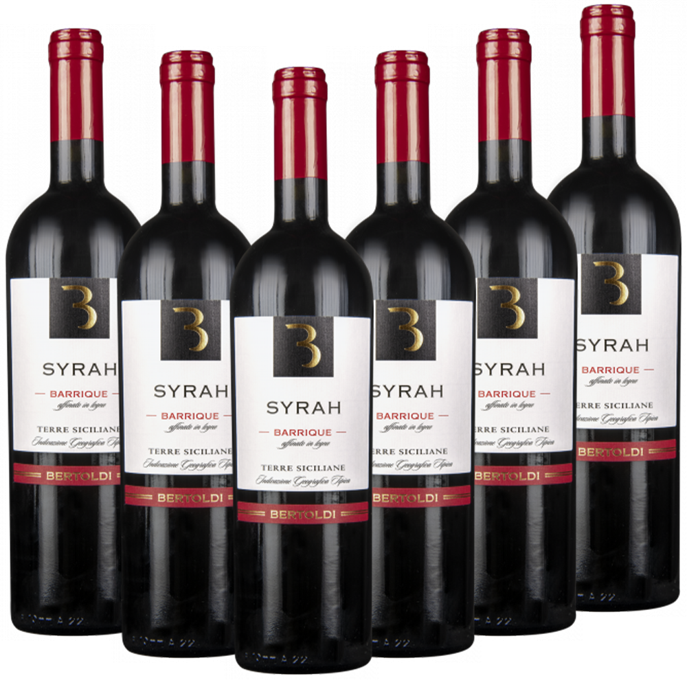 Syrah Barrique - affinato in legno Terre Siciliane  IGT Bertoldi Italien  trocken - 6er Karton
