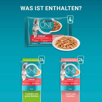 Purina ONE Sterilcat 26x85g mit Truthahn und grünen Bohnen