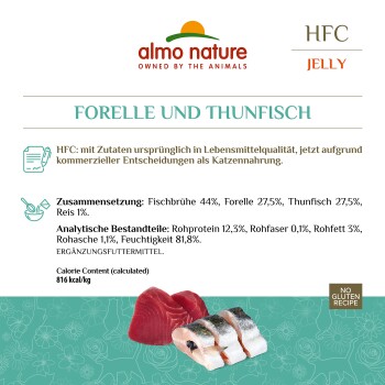 Almo nature HFC Jelly 24x70g Forelle und Thunfisch
