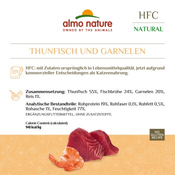 Almo nature HFC Natural Thunfisch und Garnelen 24x70 g