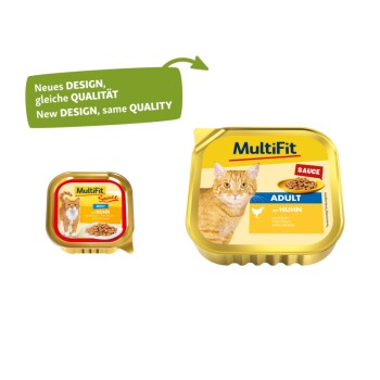 MultiFit Nassfutter Katze Adult, in Sauce, Huhn 16x100 g