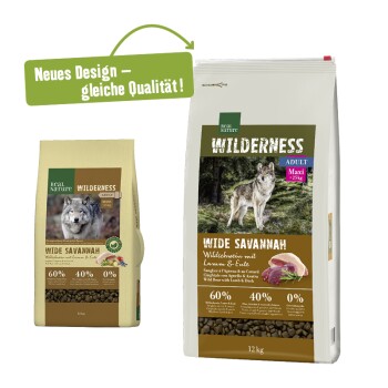 REAL NATURE WILDERNESS Maxi Adult Wide Savannah mit Wildschwein, Lamm & Ente 12 kg