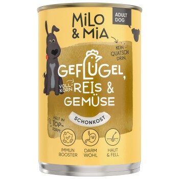 Milo & Mia Geflügel, Reis & Gemüse 6x400 g