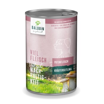 BALDUiN Hund Pute & Kräuterseitling 12x400g