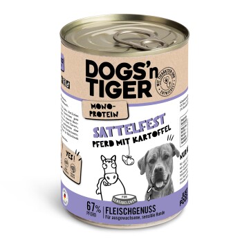 Dogs'n Tiger Dogs’n Tiger Adult Hundefutter, Nassfutter, Mixpaket Sensibelchen 8 x 400 g