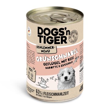 Dogs'n Tiger Dogs’n Tiger Junior Hundefutter, Nassfutter, Mixpaket Happy Puppy
