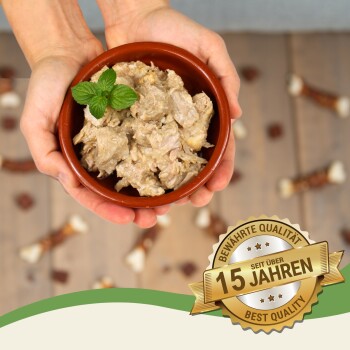 Lyra Pet Lecker.Pet Gino's 100 % Muskelfleischwürfel Rind & Schwein Hundefutter Nassfutter 12x400 g