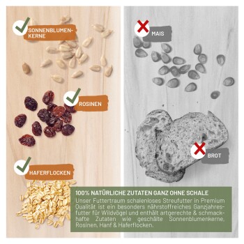 wildtier liebe Futtertraum Schalenloses Vogelfutter 5kg