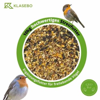 KLASEBO Streufutter 10 kg, Vogelfutter, Fettfutter, Wildvogelfutter, Wildvogelmischung
