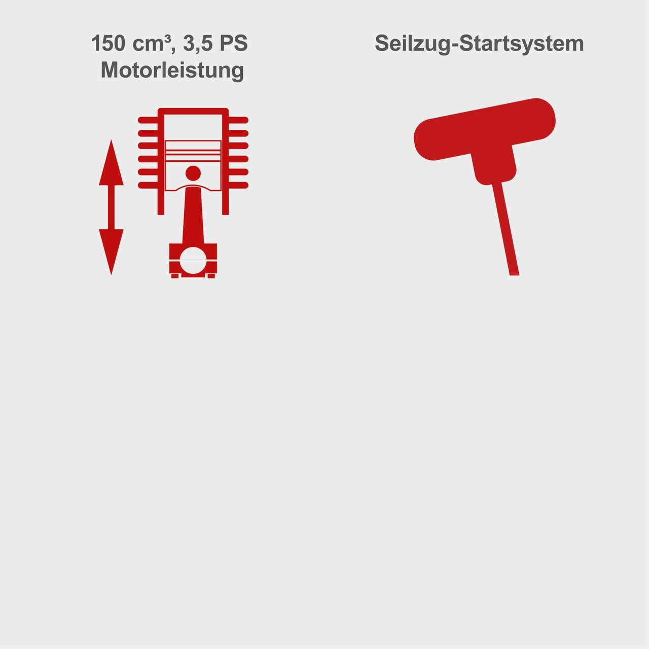 Benzin Rasenmäher MS150-42 Scheppach - 3,5PS | 42cm Schnittbreite | Radantrieb | 45L Fangbox