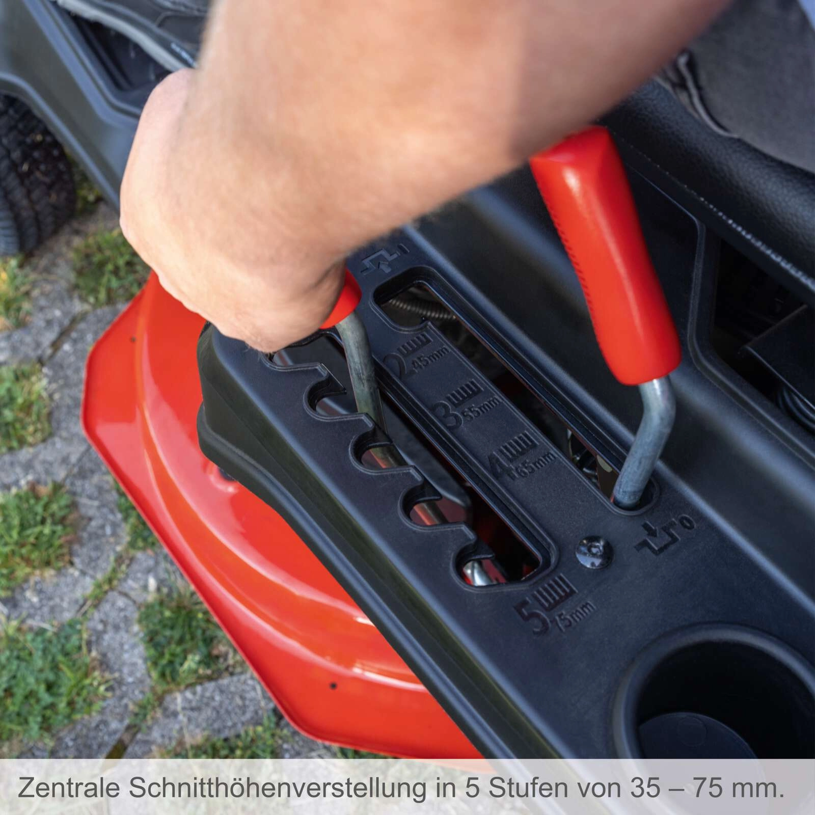 Benzin-Aufsitzrasenmäher MR235-61 Scheppach - 6,0PS | 61cm Schnittbreite | 150L Korb | LED Leuchte | E-Start | 4Vorwärtsgänge | inkl. Öl & Abdeckhaube