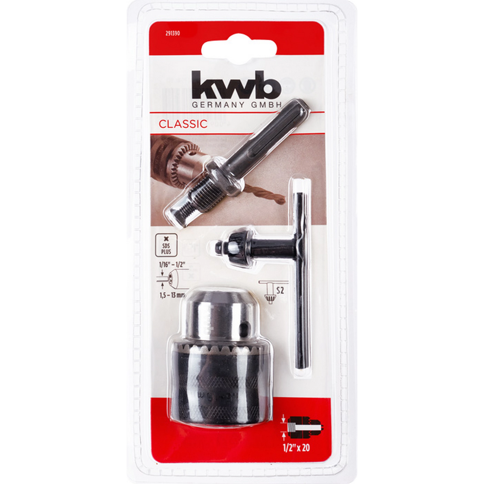 Zahnkreuz-Bohrfutter 13 mm 1/2 Zoll