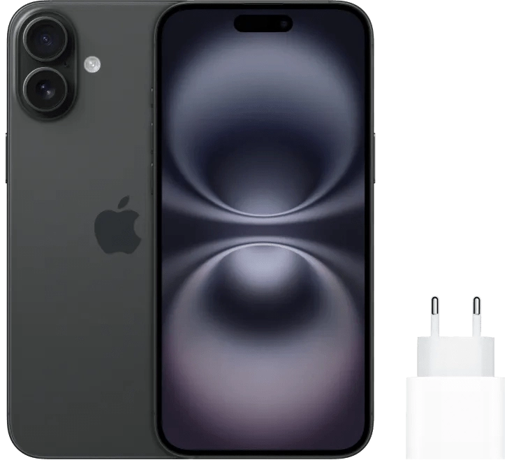 Apple iPhone 16 Plus 128GB Schwarz + Apple Schnellladegerät