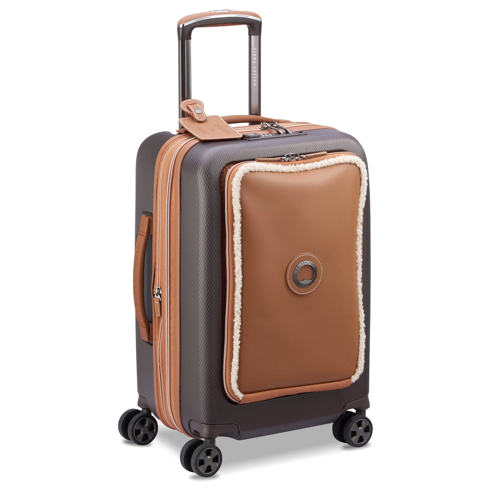 Delsey Paris Chatelet Air 2.0 - 4-Rollen-Kabinentrolley 55 cm erw. 14" USB (braun)