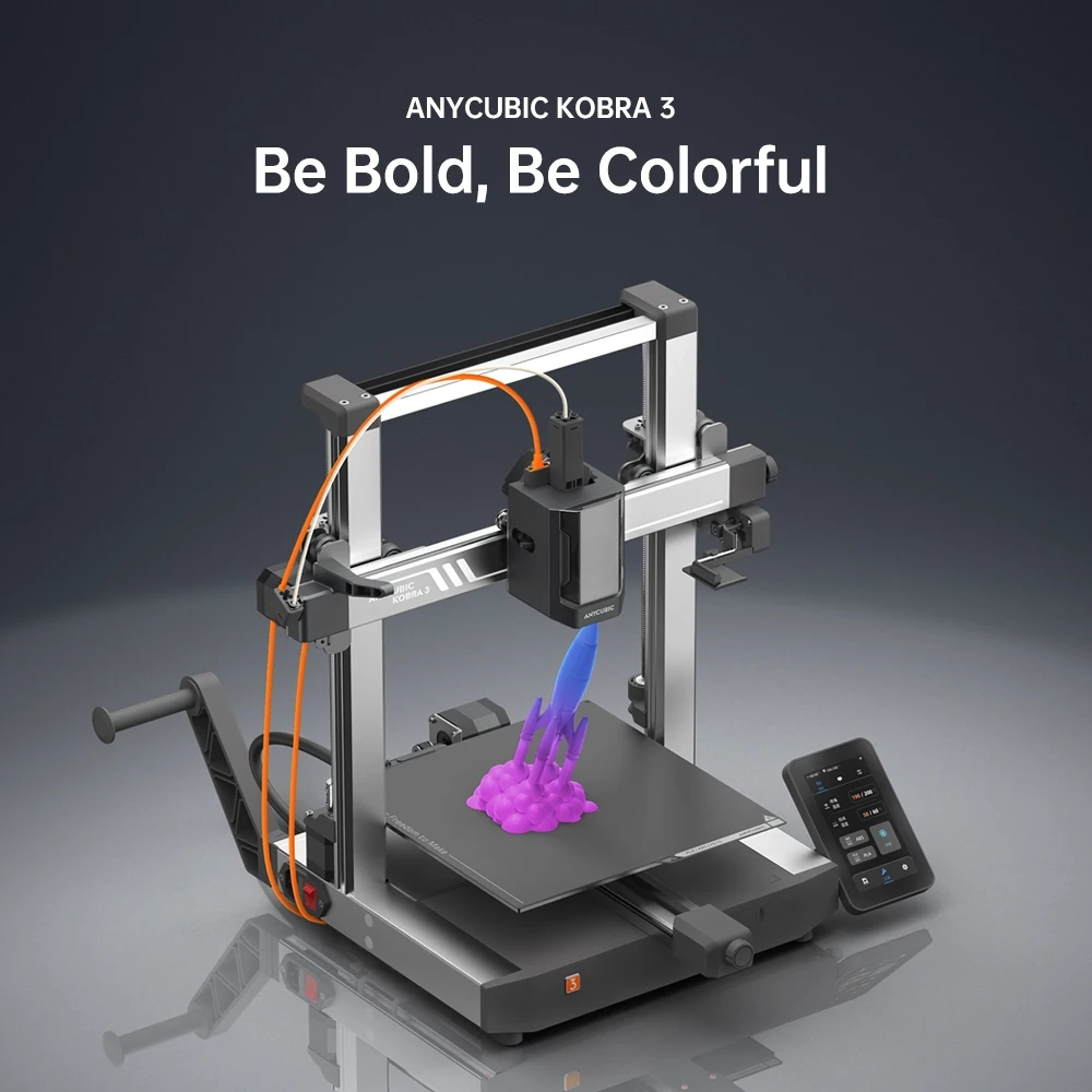 Anycubic Kobra 3 AE-Version FDM 3D-Drucker LeviQ 3.0 Automatische Nivellierung 600 mm/s Maximale Druckgeschwindigkeit Neue direkte Extruder-Schnelldrucker