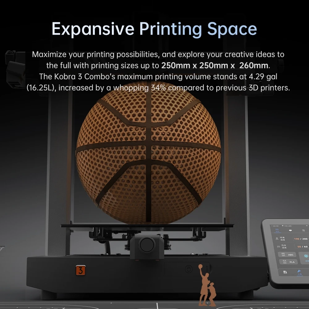 Anycubic Kobra 3 AE-Version FDM 3D-Drucker LeviQ 3.0 Automatische Nivellierung 600 mm/s Maximale Druckgeschwindigkeit Neue direkte Extruder-Schnelldrucker