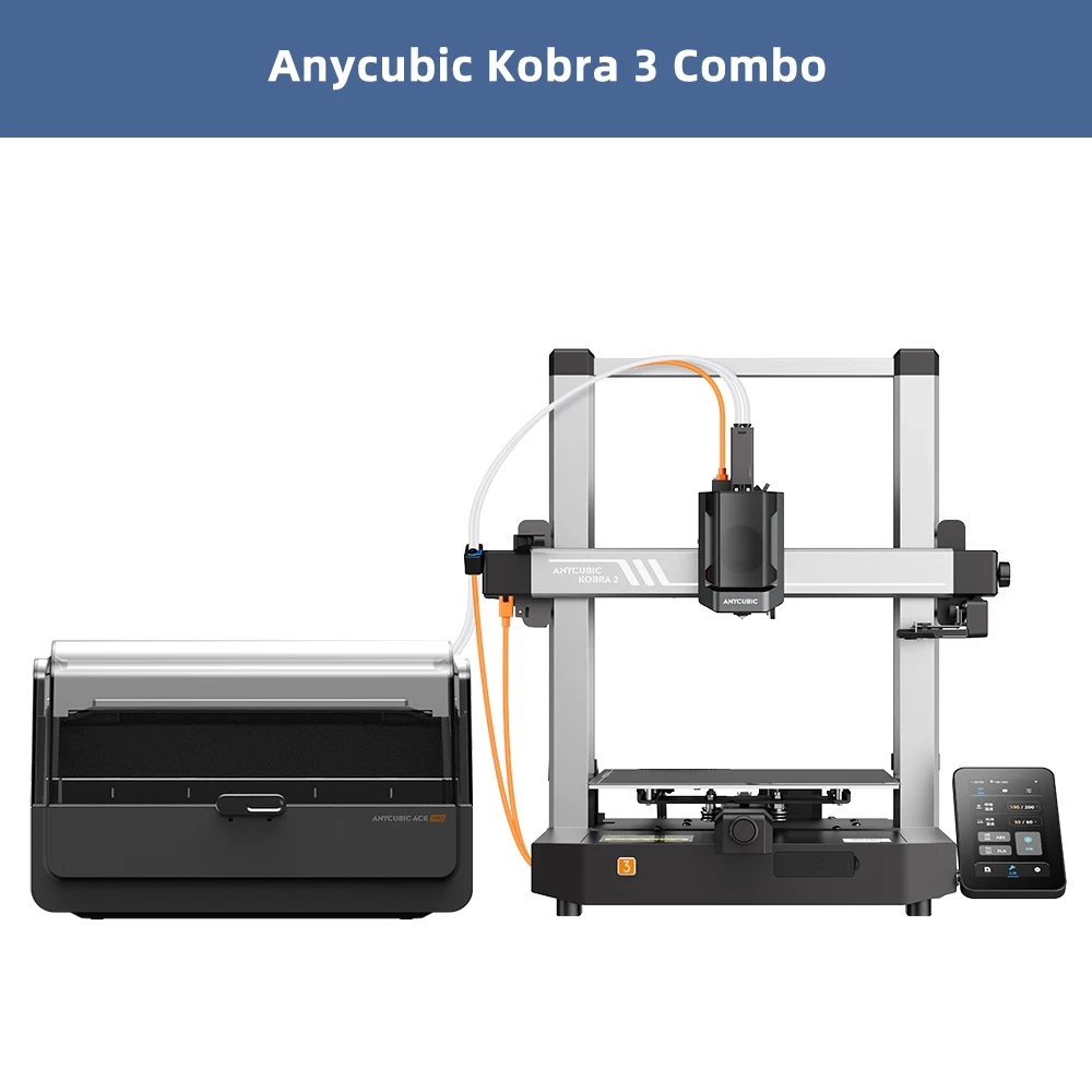 ANYCUBIC Kobra 3 Combo AE-Version, mehrfarbiger FDM-3D-Drucker, 600 mm/s Druckgeschwindigkeit, Baugröße 250 x 250 x 260 mm, 4 bis 8 Farbdruck