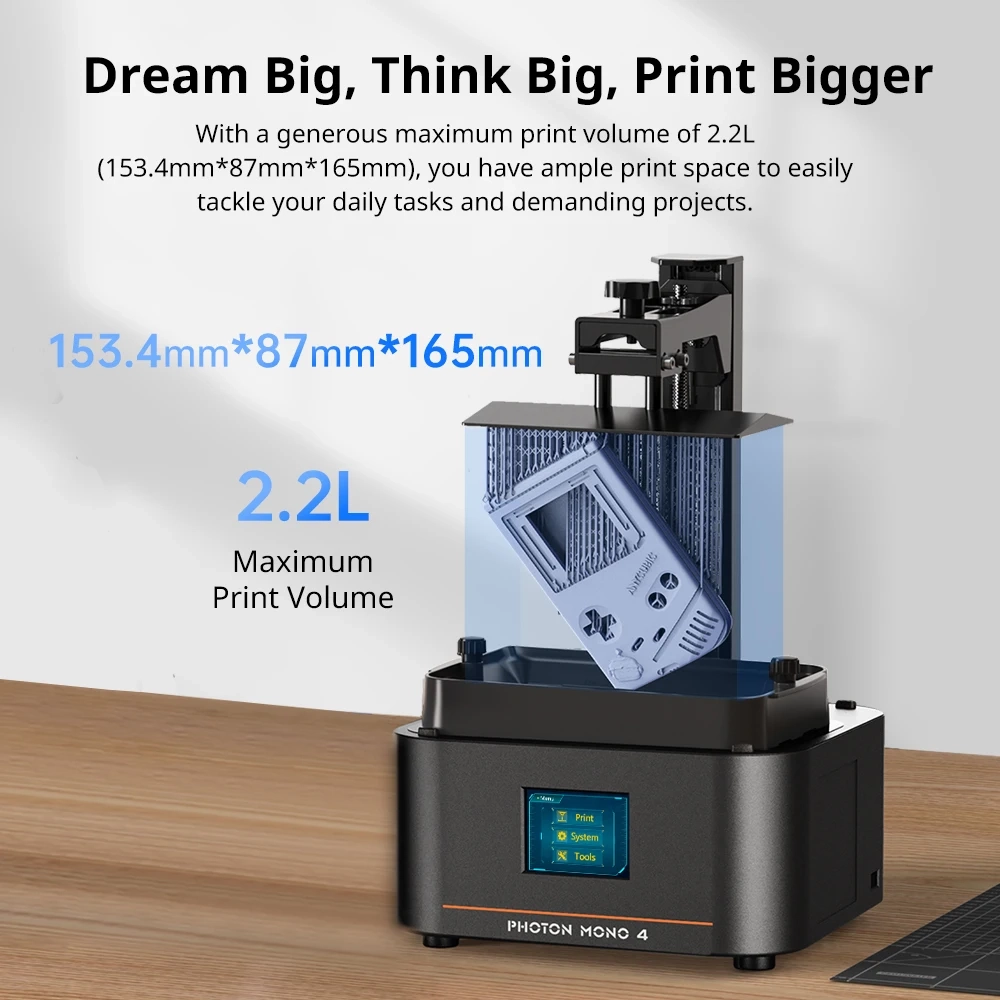 ANYCUBIC Photon Mono 4 AE10K+ 7-Zoll-High-Definition-Bildschirm 3D-Drucker Hochgeschwindigkeits-UV-Harz 3D-Drucker Druckgröße 153 × 87 × 165 mm