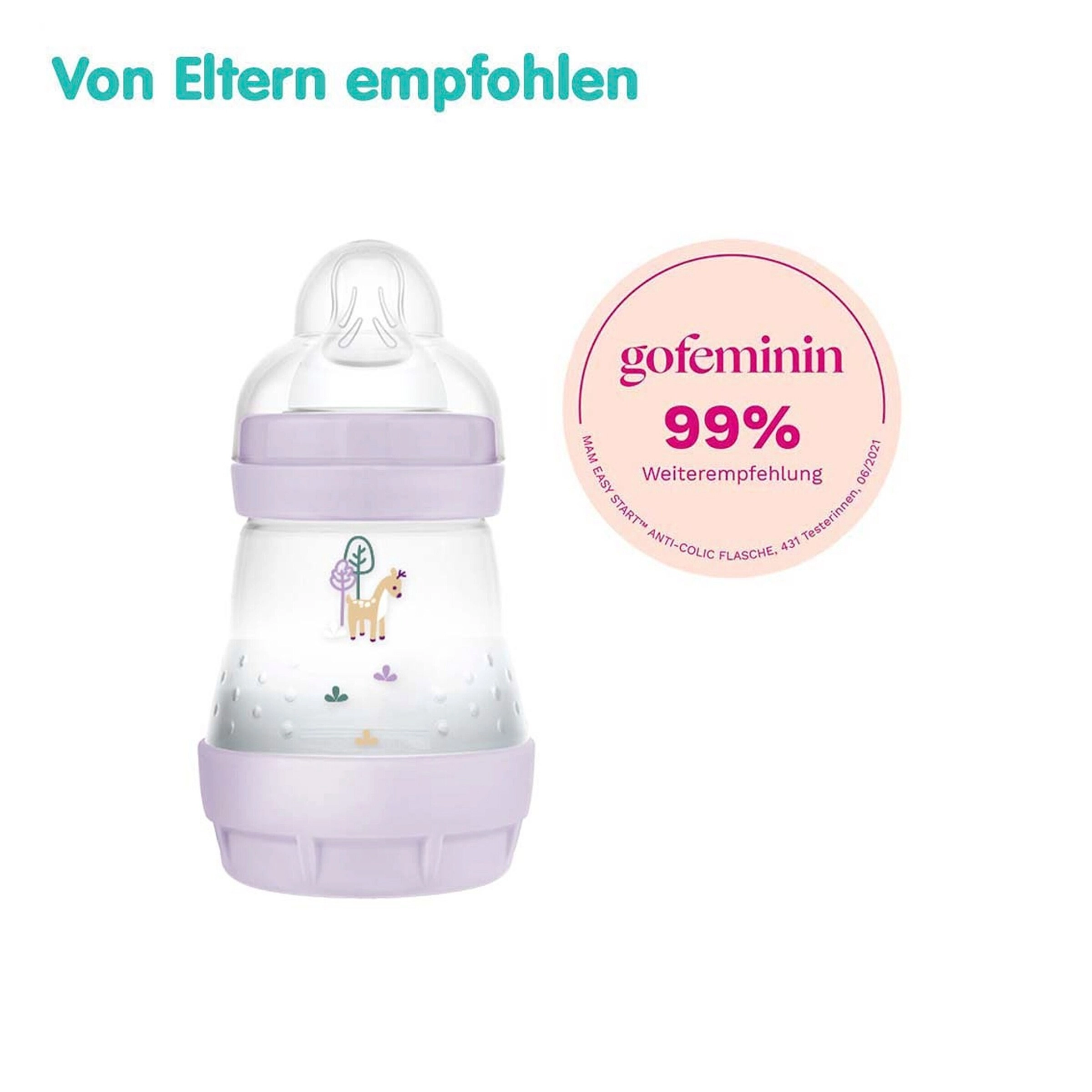 Mam Babyflasche Easy Start matt, Anti-Kolik, 160 ml, ab 0M