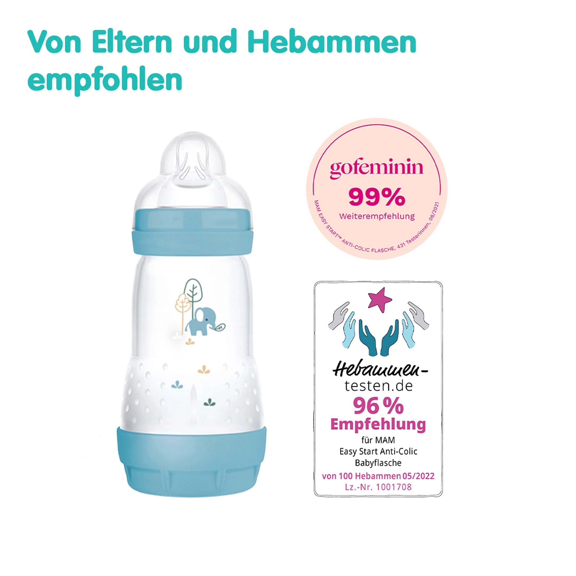 Mam Babyflasche Easy Start matt, Anti-Kolik, 260 ml, ab 0M