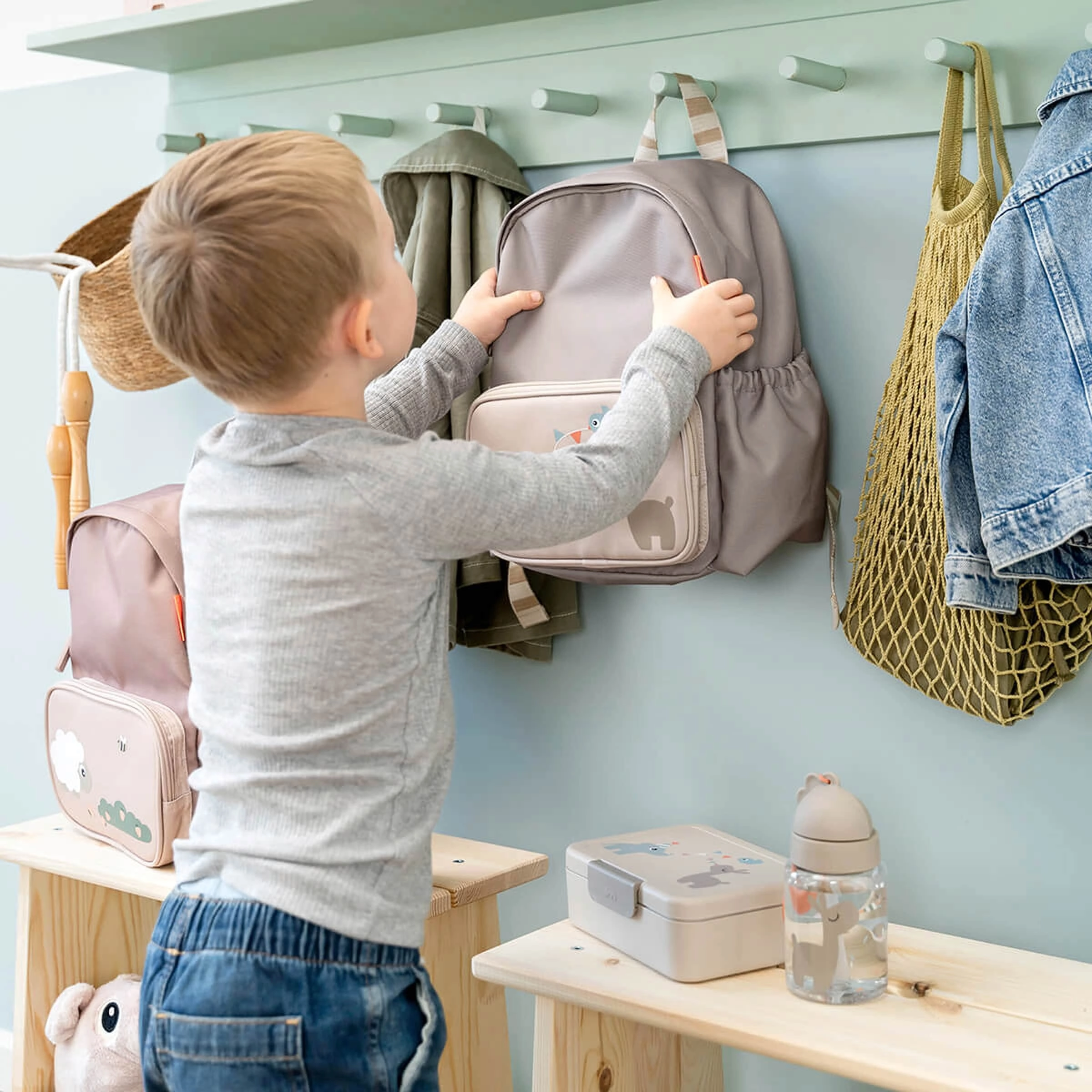 Done By Deer Trinkflasche mit Strohhalm Tiny Farm 280 ml