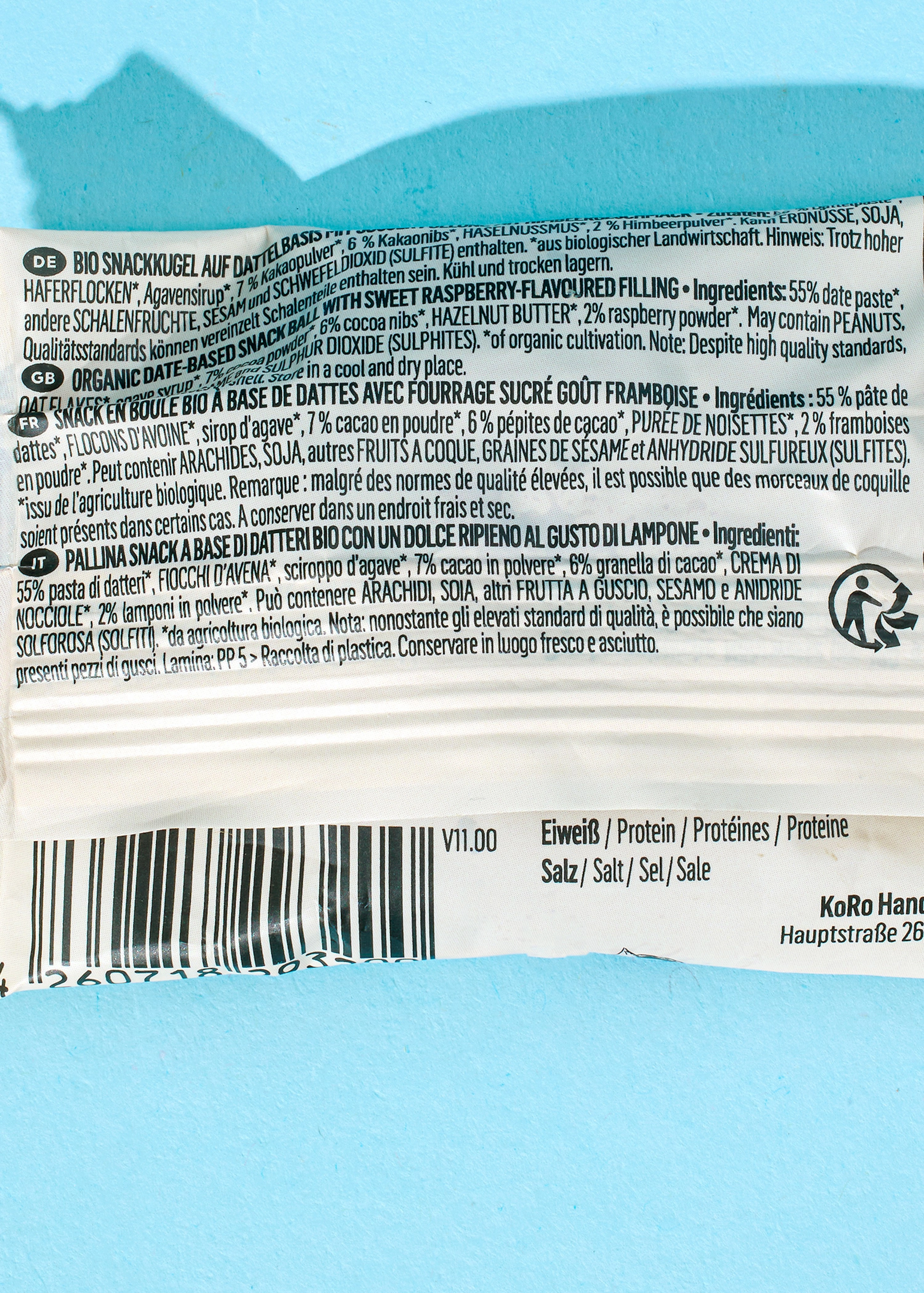 Bio Energy Ball Kakao und Himbeerfüllung 30 g