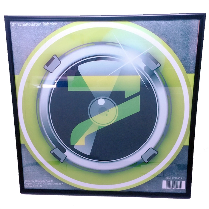 Schallplatten Bilderrahmen / Vinyl 12" Wand Bilderrahmen (Glas glänzende Sche...