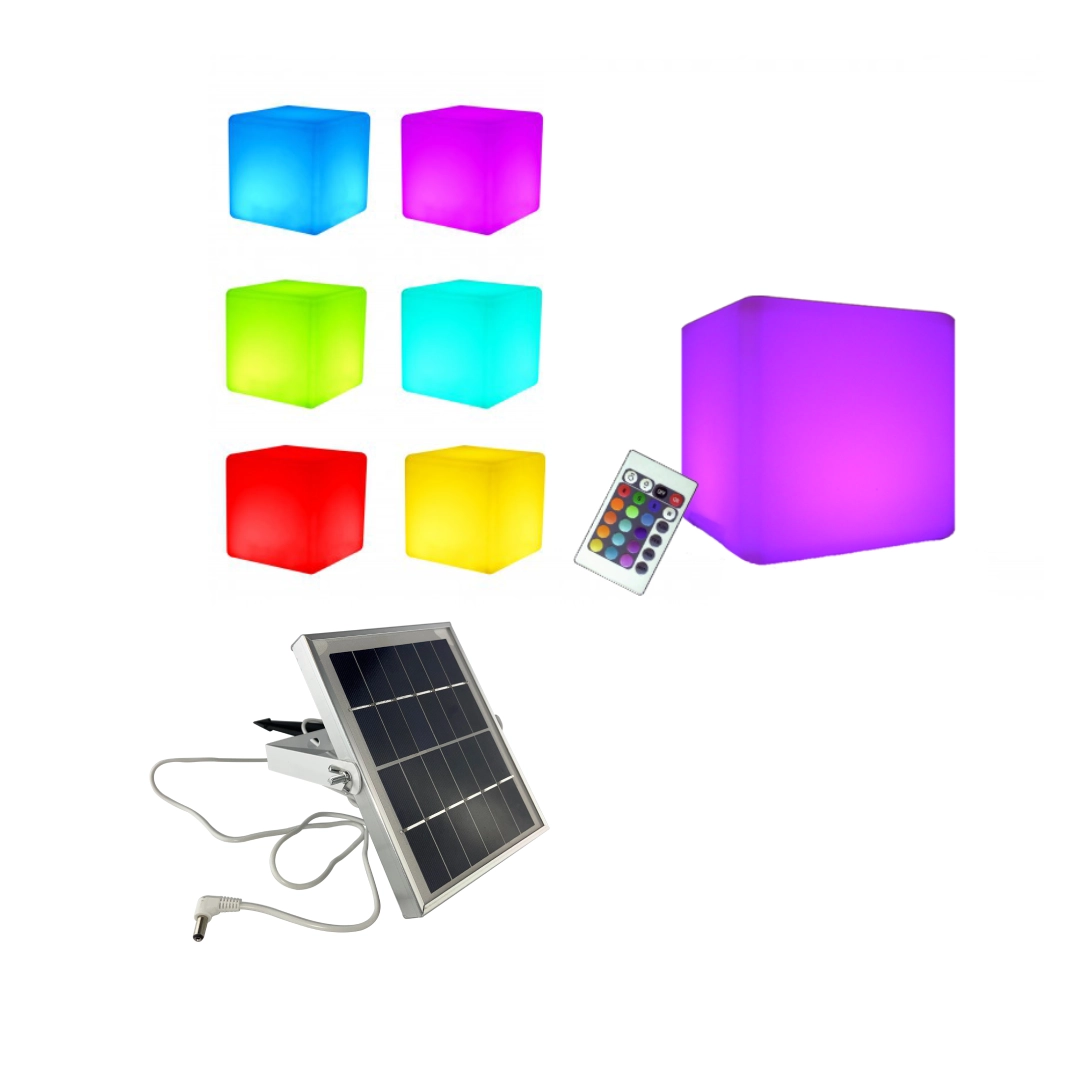 7even Solar LED Design Cube 40 / Leucht Sitzwürfel / In & Outdoor / Akku, Sol...