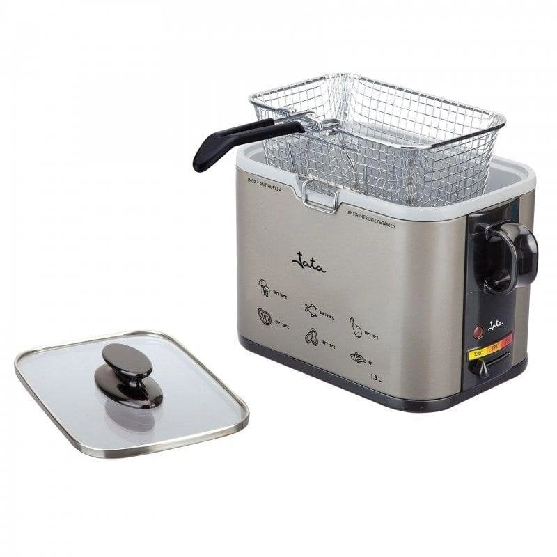 Fritteuse Jata FR326E 1.3L 1000W Edelstahl mit Glasdeckel