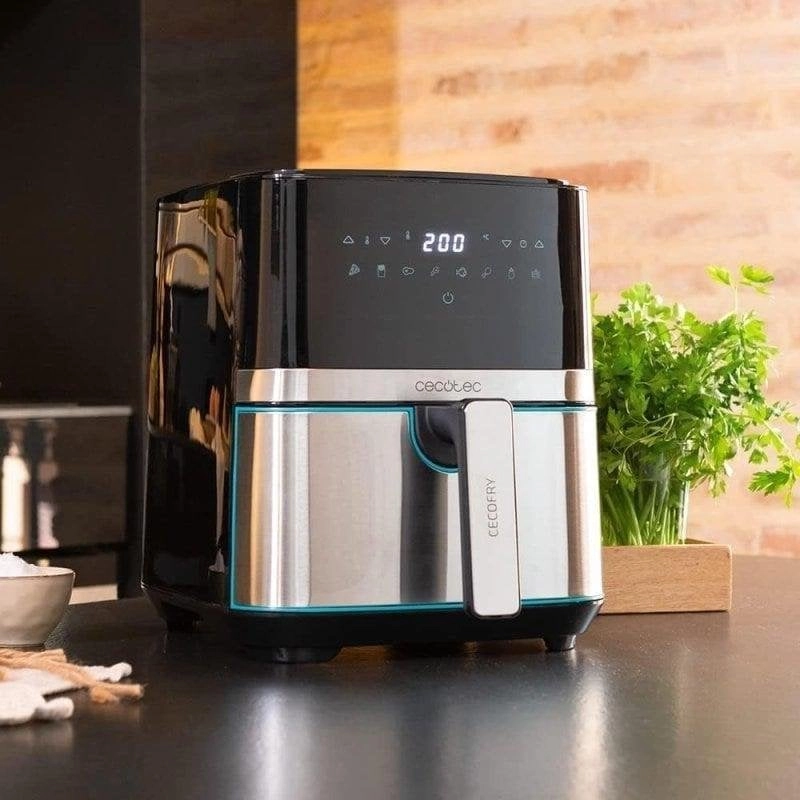 Heißluftfritteuse Cecotec Cecofry Full Inox 5500 Pro 5.5L 1700W mit Silikonzubehör