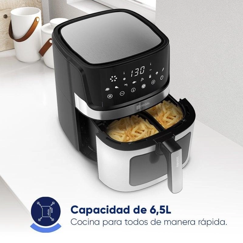 Heißluftfritteuse Origial Fryfit 6.5L 1700W Schwarz/Inox LED-Fenster 8 Programme