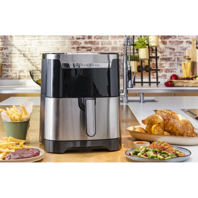 Moulinex Easy Fry & Grill XXL Digitale Heißluftfritteuse, 6,5 l, Edelstahl