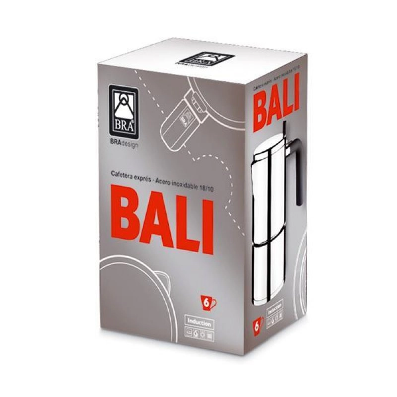 BRA Bali Italienische Kaffeemaschine 4 Tassen Edelstahl