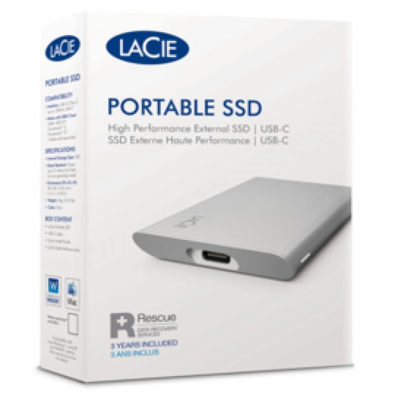Lacie Portable 1 TB SSD 2,5" NVMe USB-C Silber