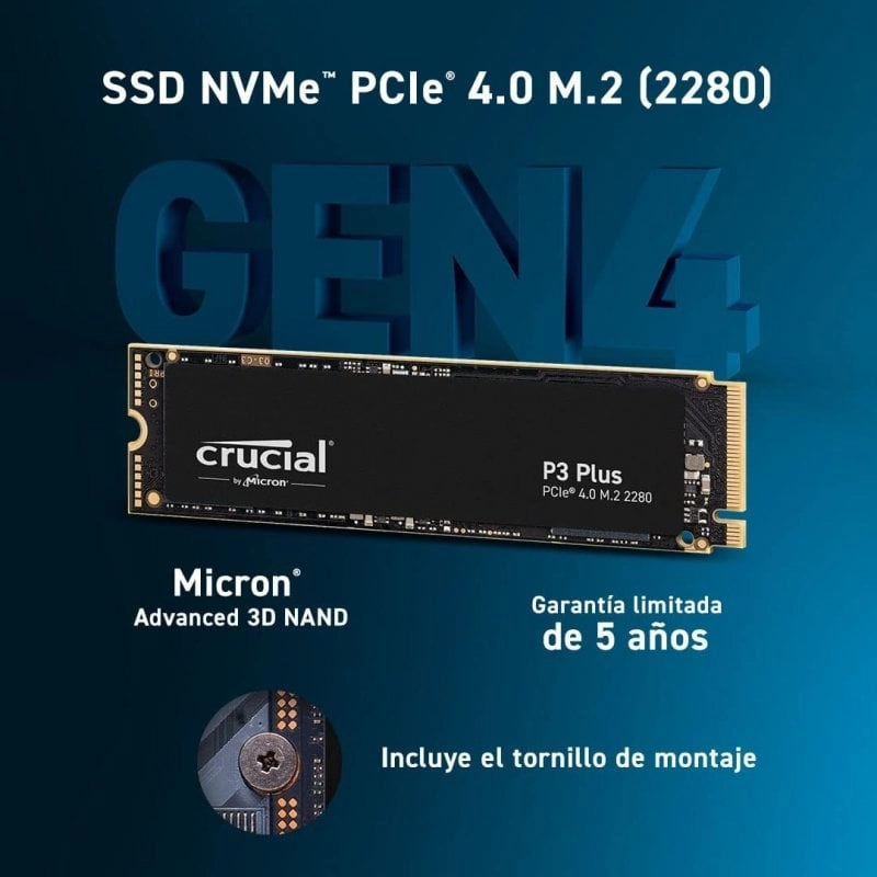 Crucial P3 Plus 1 TB SSD M.2 3D NAND NVMe PCIe 4.0
